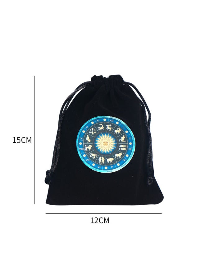 Carlo Card Holder Bag Set Cloth Bag Velvet Tarot Card Storage Black-Color:Star-black Flannel - Image 5