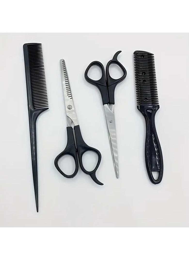 ORiTi 4pcs Professional Hair Styling Tool Set - Includes Hair Cutting Scissors, Comb, and Thinning Shears for Perfect Haircuts and Thinning  - Image 1