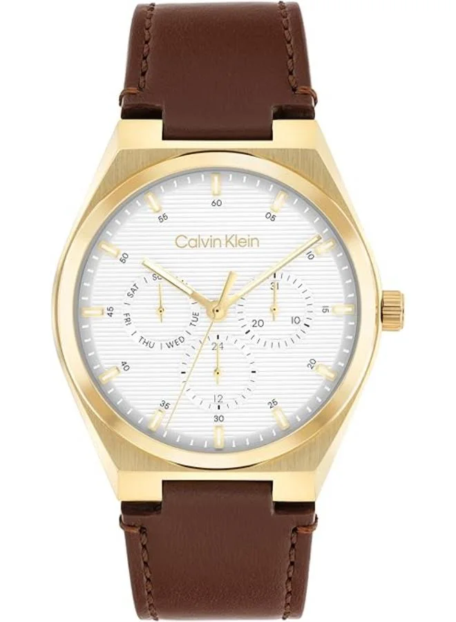 CALVIN KLEIN Multifunction Quartz analog Watch Leather Bracelet