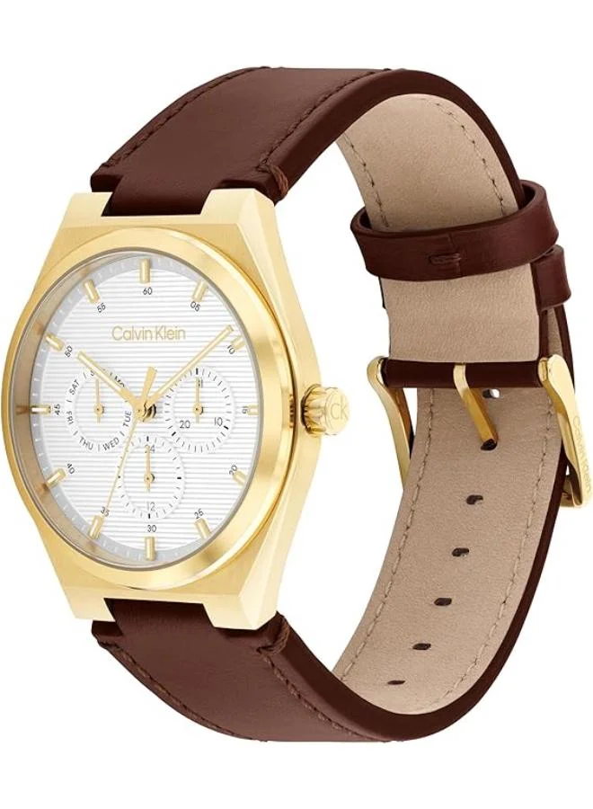 CALVIN KLEIN Multifunction Quartz analog Watch Leather Bracelet