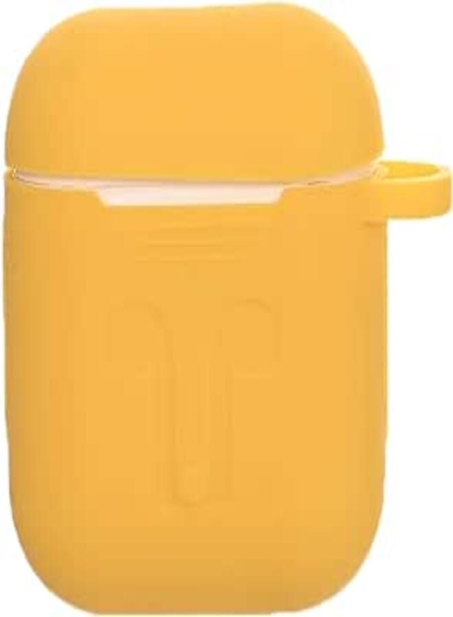 OR Protection Silicon Case And Holder For Charging Box And Airpods With Clip - Yellow