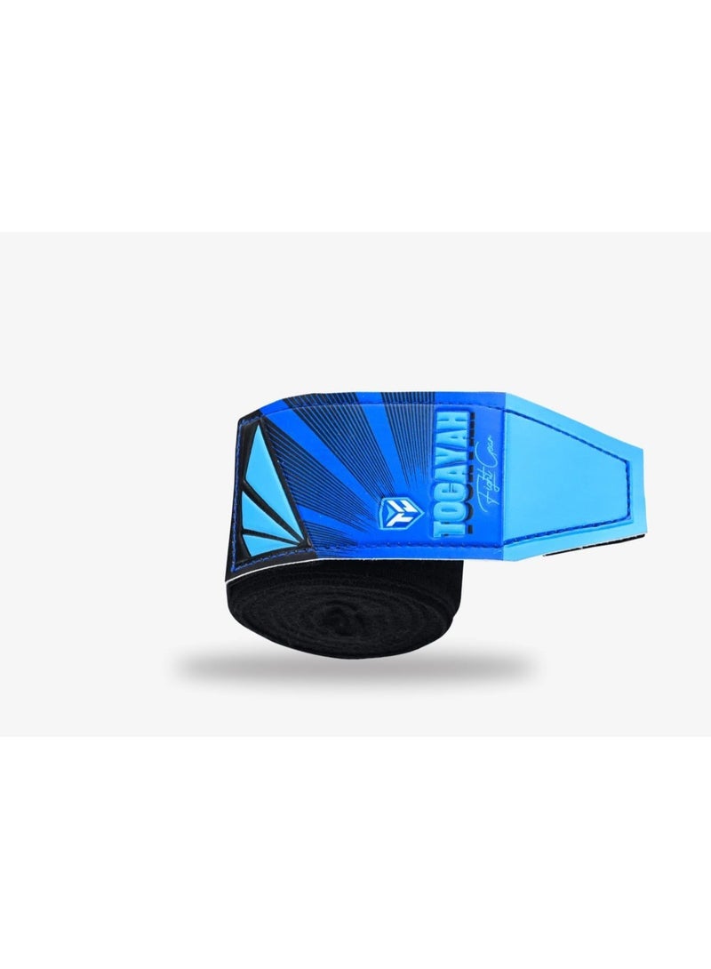 TOCAYAH Dragons Boxing Hand Wraps | 4–6M Cotton Nylon Hand Wraps for Boxing, MMA & Muay Thai | Wrist Support & Knuckle Protection Training Wraps with Dragon Design (Black Blue, 4M) - Image 4