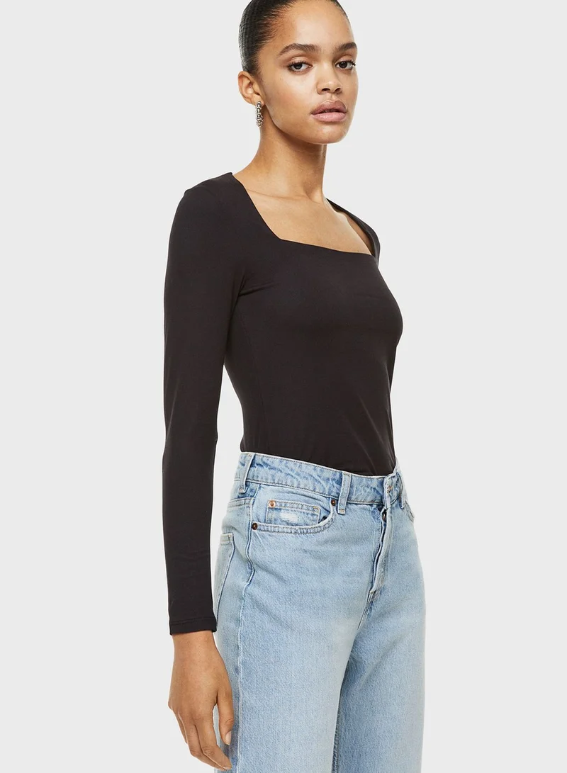 H&M Square Neck Knitted Top
