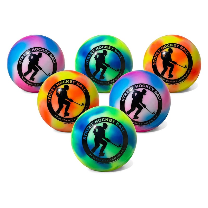 Botabee Street Hockey Balls  6 Pack of High Density Balls for Consistent Play  Ideal for Outdoor Street or Roller Hockey  Official Size 26 Diameter
