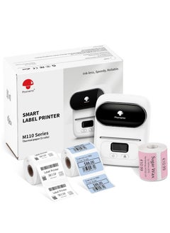 Generic Phomemo M110 Portable Bluetooth Thermal Mini Label Maker Machine, Sticker Maker, Barcode Printer for Clothing, Jewelry, Retail, Mailing, Compatible with Android & iOS System (White)  - Image 1