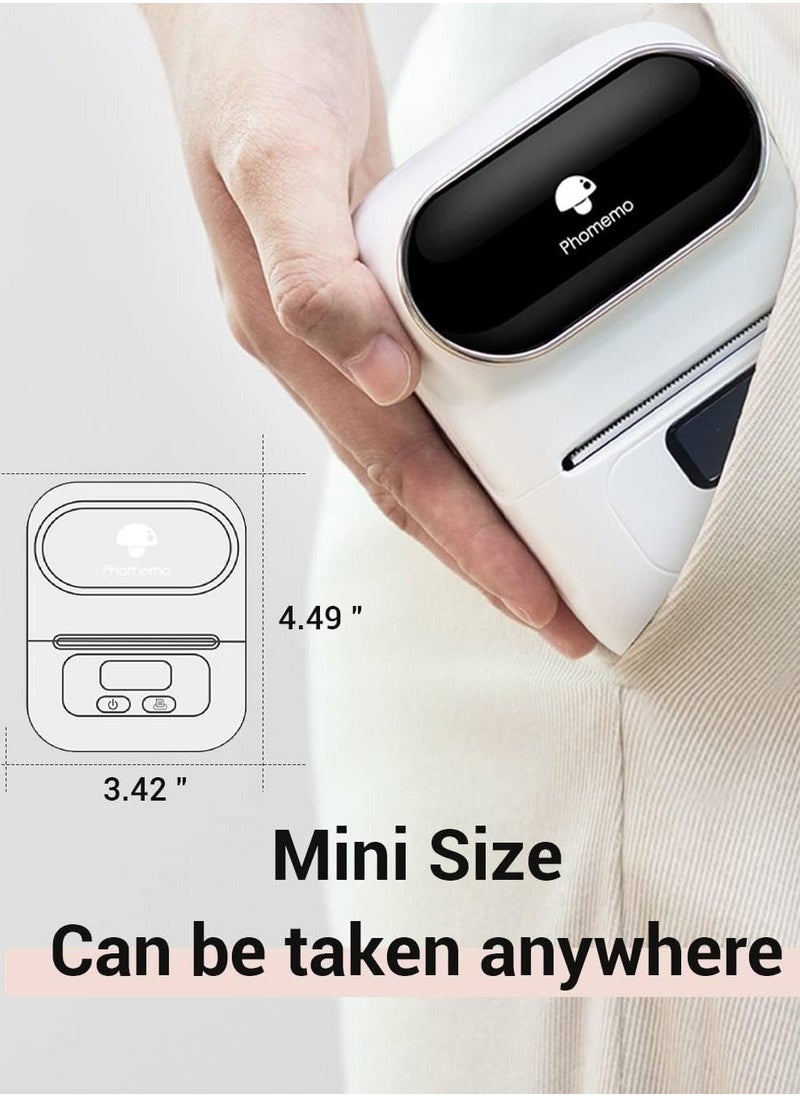 Generic - Phomemo M110 Portable Bluetooth Thermal Mini Label Maker Machine, Sticker Maker, Barcode Printer for Clothing, Jewelry, Retail, Mailing, Compatible with Android & iOS System (White) - Image 1