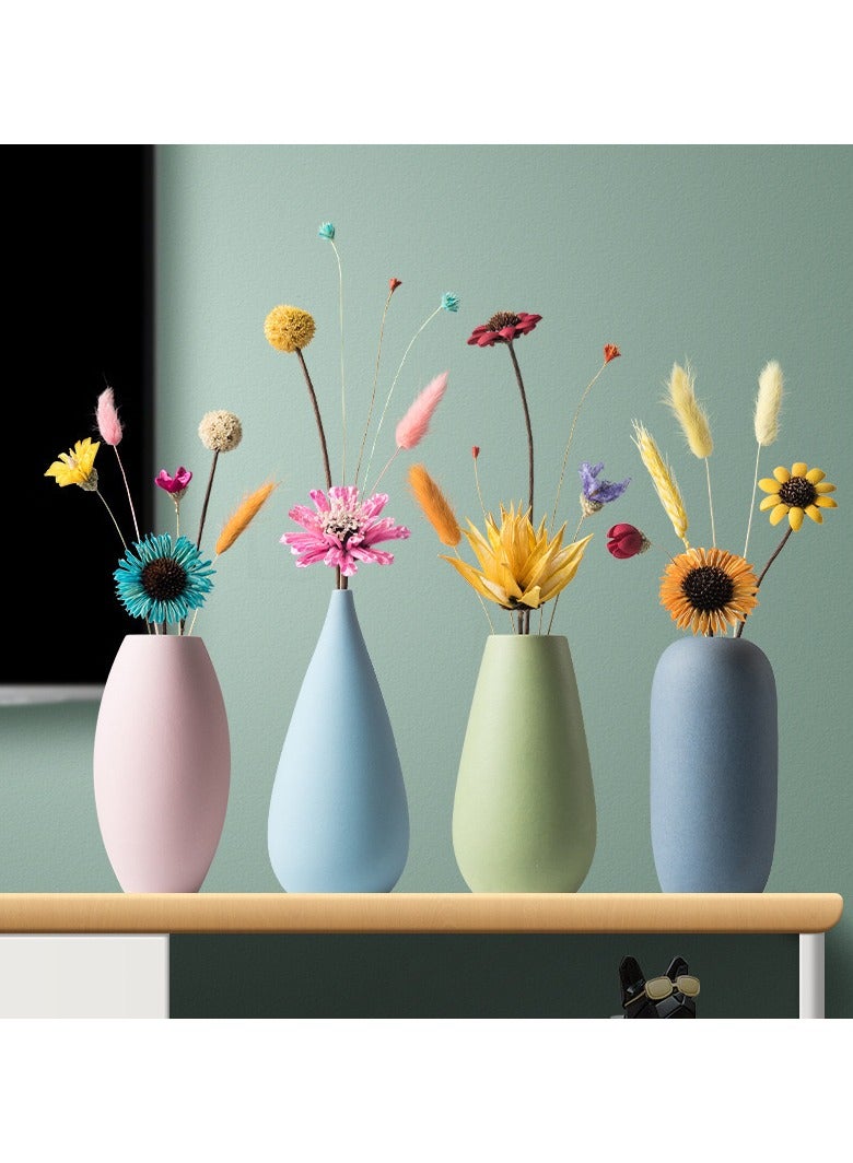 GT-Wheel Ceramic Vase for Home Decor Modern Small Decorative Flower Vases Set for Pampas Grass & Dried Flowers Set of 4