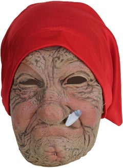 Halloween Head Wear Props - Old Women Grandma Face Cover | Deluxe Novelty Halloween Costume Party Props Latex Grandma Head Cover