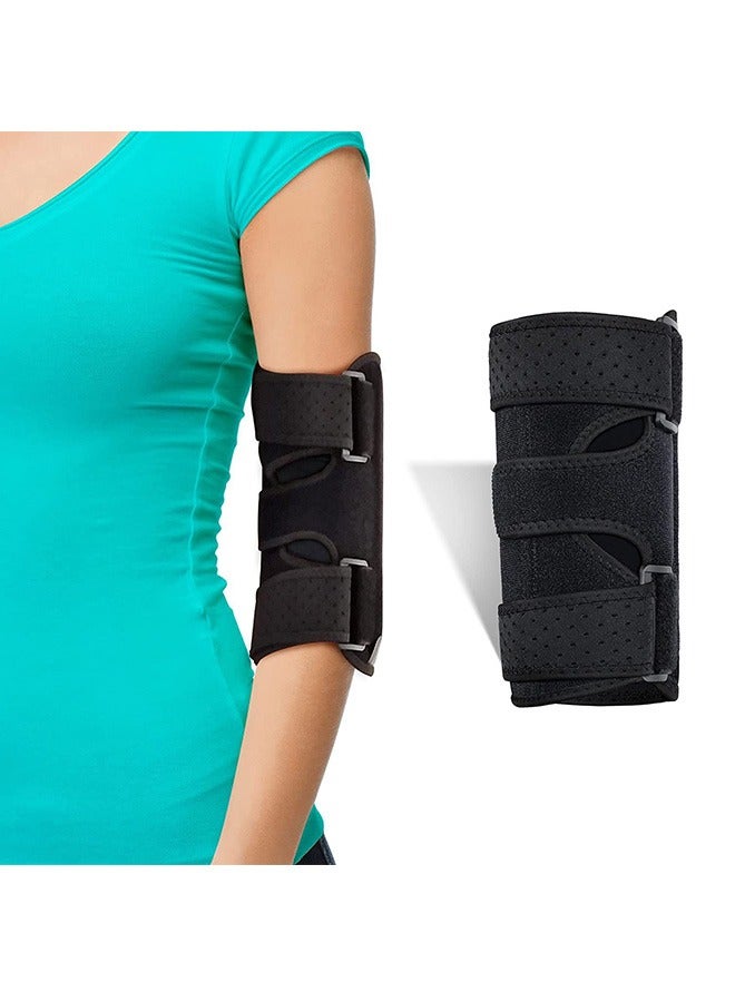 حامل المرفق Unisex، دعم النوم المريح للمرفق ليلاً، تثبيت المرفق، مثبت قابل للضبط مع 2 جدائل معدنية قابلة للإزالة لمتلازمة النفق التكويبية، التهاب الأوتار، أولنار نيرف، التنس - Image 1