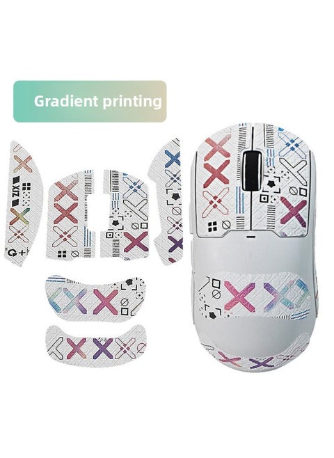 For Mai Cun A5 Anti-slip Paste PRO Sticker Mouse V2 ULTRA Palm Paste Pro MAX Ice Edition Foot Pad-Color:[all Inclusive] Gradient Color Printing Mouse Stickers [free Cleaning Cotton]