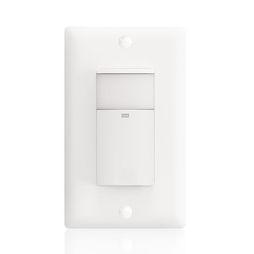 ECOELER Motion Sensor Light Switch, PIR Motion Detection Wall Switch with Adjustable Sensitivity, OCC/VAC Selectable, Neutral Wire Required, Single Pole Occupancy Sensor for Bathroon, Laundry - Image 1