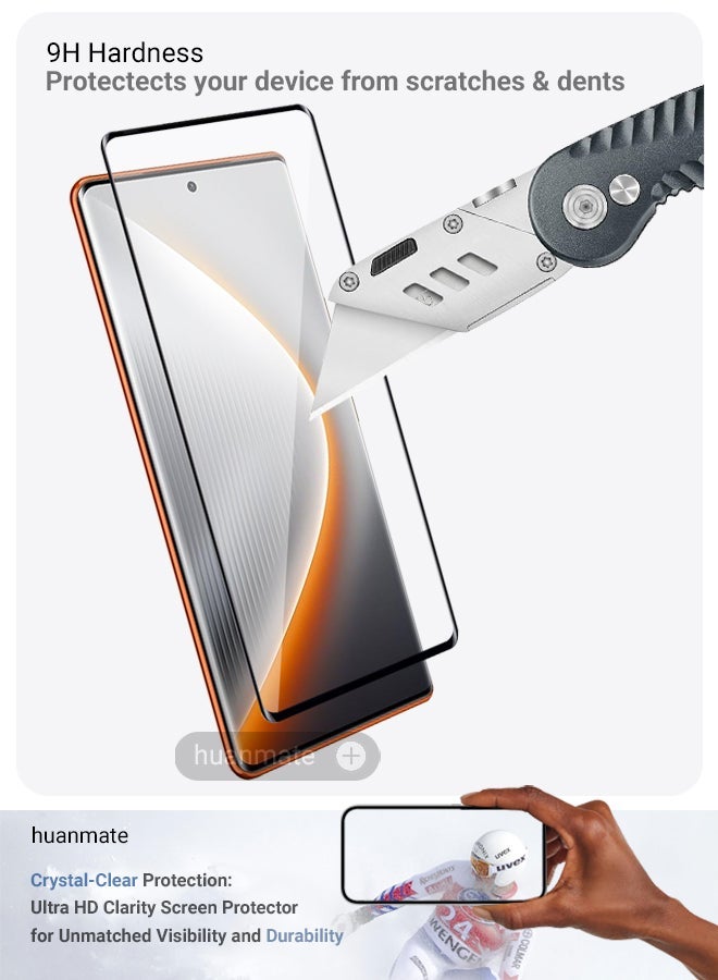 huanmate Tecno Pova Curve Screen Protector – Premium Edge to Edge Tempered Glass, High Transparency, Delicate Touch, Anti-Explosion, Smooth Arc Edges, Easy Installation - Image 3
