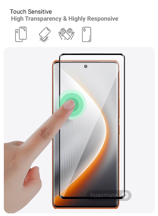 huanmate Tecno Pova Curve Screen Protector – Premium Edge to Edge Tempered Glass, High Transparency, Delicate Touch, Anti-Explosion, Smooth Arc Edges, Easy Installation - Image 4