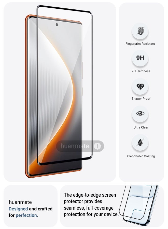 huanmate Tecno Pova Curve Screen Protector – Premium Edge to Edge Tempered Glass, High Transparency, Delicate Touch, Anti-Explosion, Smooth Arc Edges, Easy Installation - Image 2