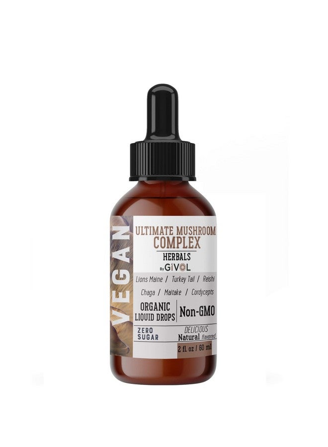 GIVOL Ultimate Immune Mushroom Complex Liquid Drops Immune Support  Energy Supplement W Lions Mane Reishi Cordycepts Turkey Tail Maitake  Chaga Natural Extracts 2 Fl Vegan Herbal Drops - Image 1