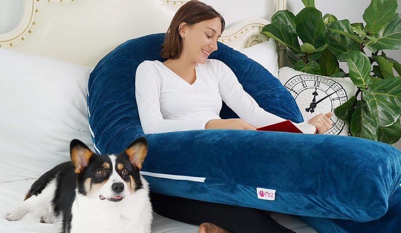 Meiz Pregnancy Pillow, Pregnancy Body Pillow, Pregnancy Pillows for Sleeping, 65" Maternity Body Pillow for Pregnant Women with Velvet Cover, Blue - Image 5