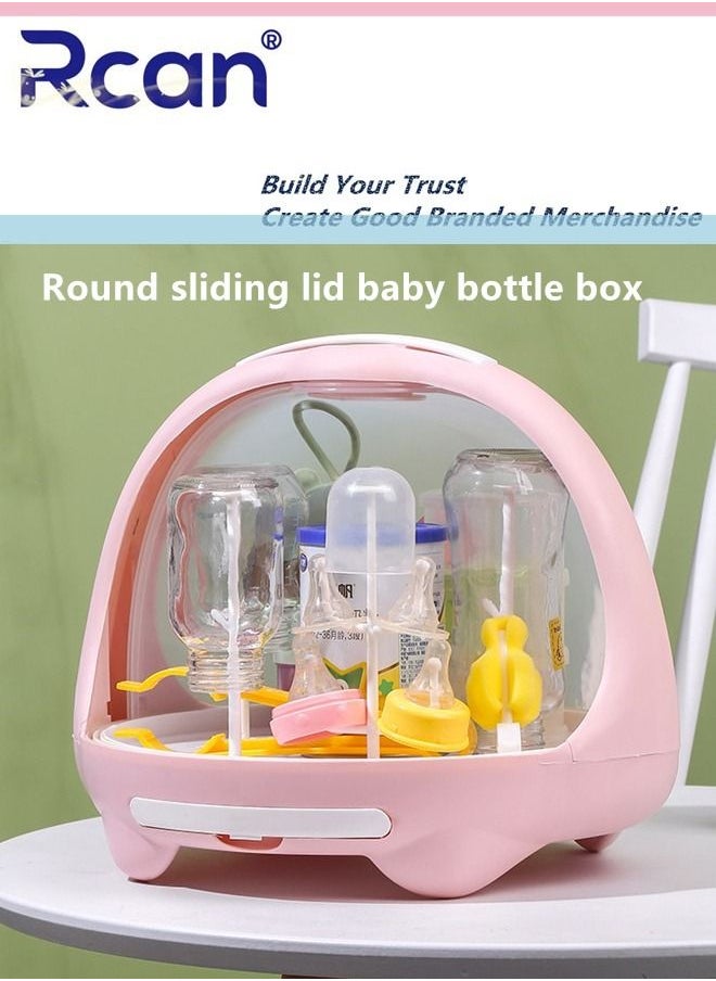 Rcan - Baby Bottle Storage Box With Lid Can Be Drained Brying Rack Baby Tableware Dust proof Detachable Storage Box Home - Image 1
