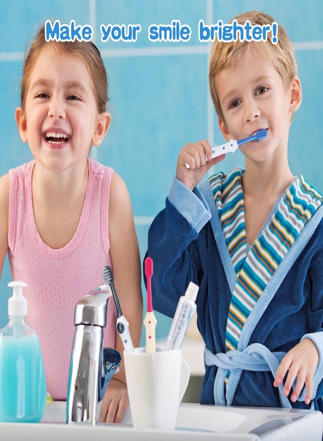 LCKAE فرشاة أسنان للأطفال من إل سي كيه إيه إي، 6 قطع، بشعيرات ناعمة، للأعمار من 3 إلى 12 سنة، فرشاة أسنان فضائية زرقاء - Image 4