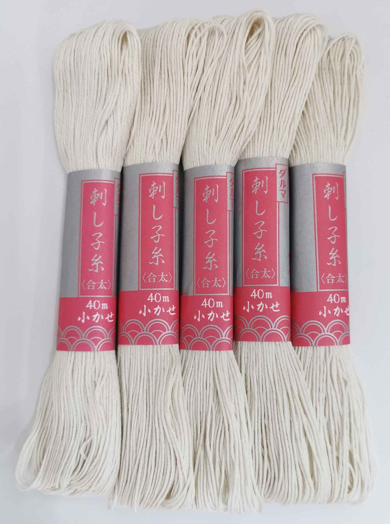 Daruma Sashiko Thread Thick 40M437Yard Natural Color 5skains by Yokota