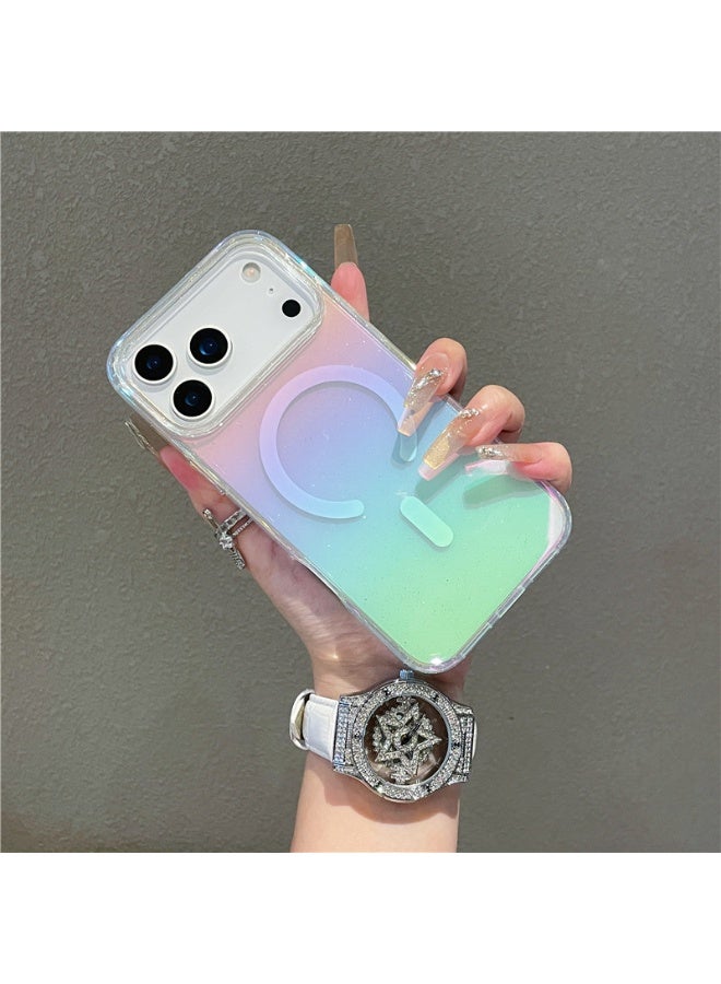 Suitable for iPhone 17 Pro Max transparent magnetic protective case, color plated - Image 2