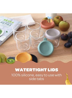 BEABA Glass Baby Food Storage Jars With Airtight Lid, Terracotta, 250 ML  - Image 3