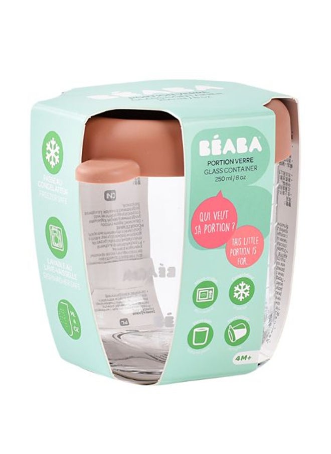 BEABA Glass Baby Food Storage Jars With Airtight Lid, Terracotta, 250 ML  - Image 2