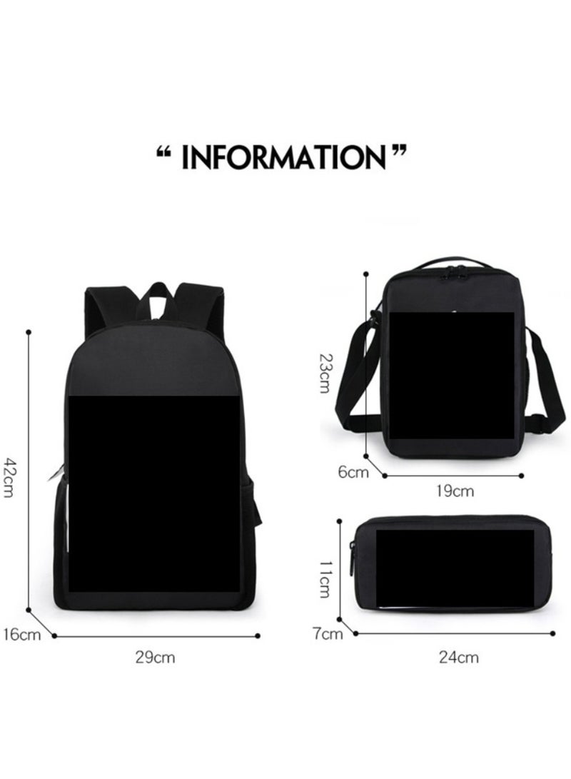 Anime cartoon Dragon Ball large capacity backpack for primary and secondary school students, backpack, shoulder bag, pencil case, 3-piece set for both men and women  - Image 2