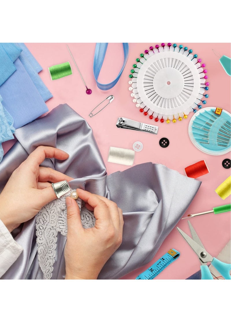 KASTWAVE طقم خياطة محمول، طقم خياطة مصغر، طقم إبرة وخيط للإصلاحات المنزلية الصغيرة مع مقص، وحلمة، ومسطرة للقياس، للسفر، والطوارئ، ومشاريع الأعمال اليدوية - Image 2