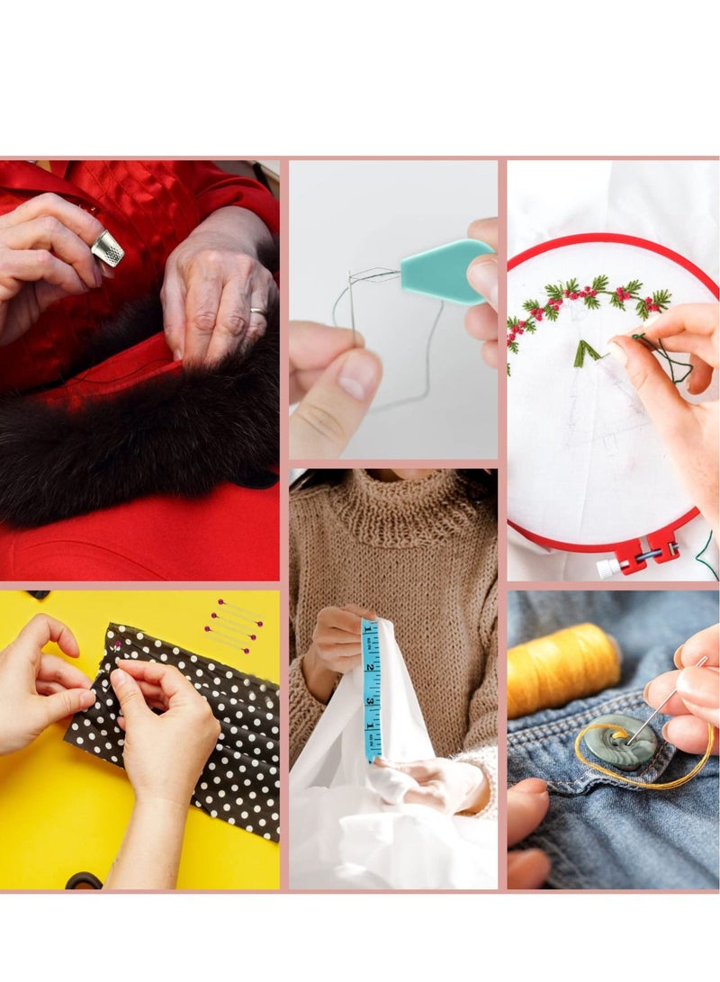 KASTWAVE طقم خياطة محمول، طقم خياطة مصغر، طقم إبرة وخيط للإصلاحات المنزلية الصغيرة مع مقص، وحلمة، ومسطرة للقياس، للسفر، والطوارئ، ومشاريع الأعمال اليدوية - Image 4