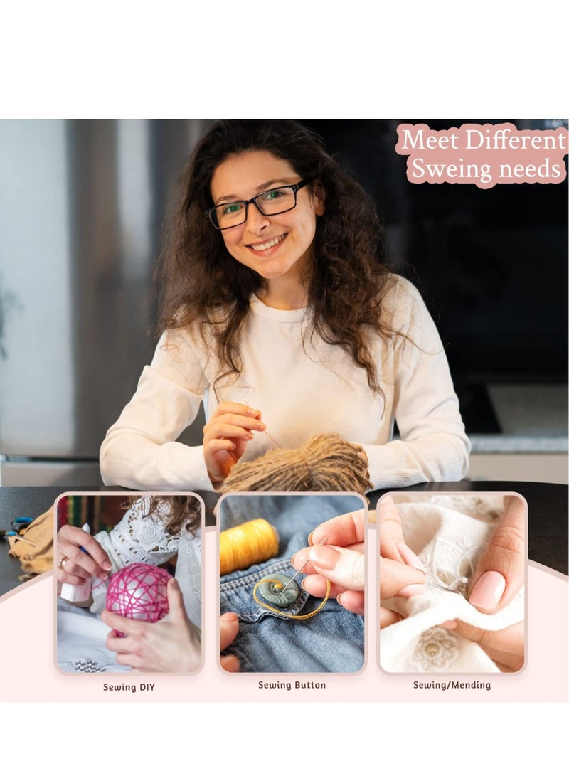 KASTWAVE طقم خياطة محمول، طقم خياطة مصغر، طقم إبرة وخيط للإصلاحات المنزلية الصغيرة مع مقص، وحلمة، ومسطرة للقياس، للسفر، والطوارئ، ومشاريع الأعمال اليدوية - Image 3