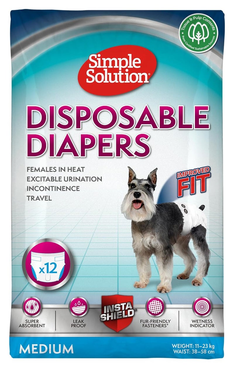 Simple Solution Disposable Diapers, Medium (12 Pack) - Image 1
