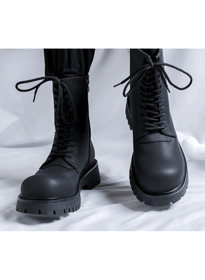 Warrior New Youth Fashion Thick Sole High Top Boots - Image 4