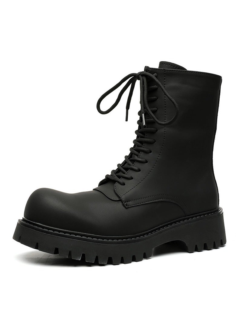 Warrior New Youth Fashion Thick Sole High Top Boots - Image 1