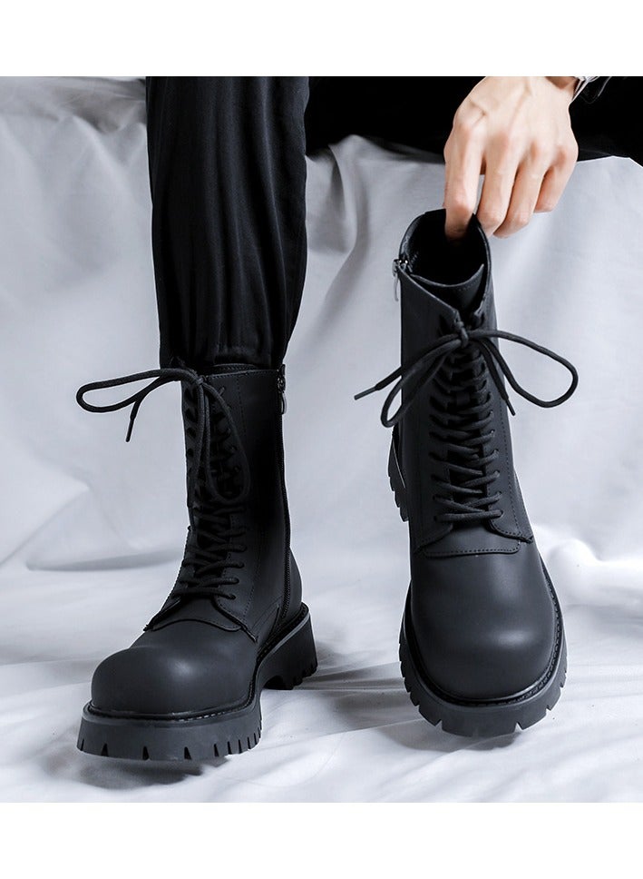 Warrior New Youth Fashion Thick Sole High Top Boots - Image 2