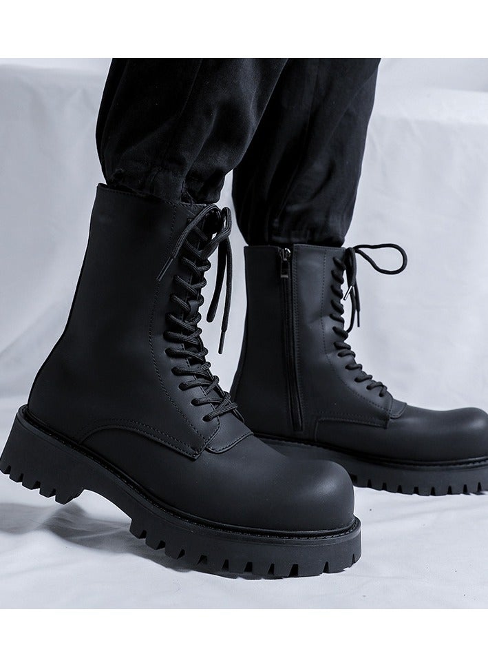 Warrior New Youth Fashion Thick Sole High Top Boots - Image 5