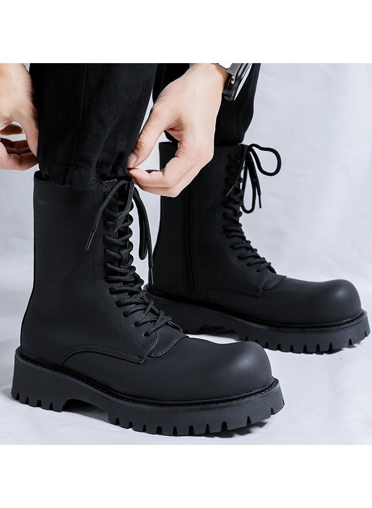 Warrior New Youth Fashion Thick Sole High Top Boots - Image 3