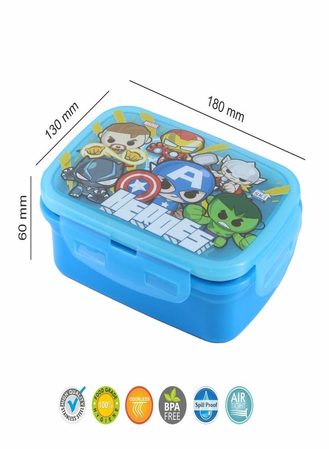 SKi Homeware Snap Lock Lunch Box with Stainless Steel Removable Inner Container +125ml Steel dabbi + Steel Spoon | Leak Resistant | Avenger - Image 3