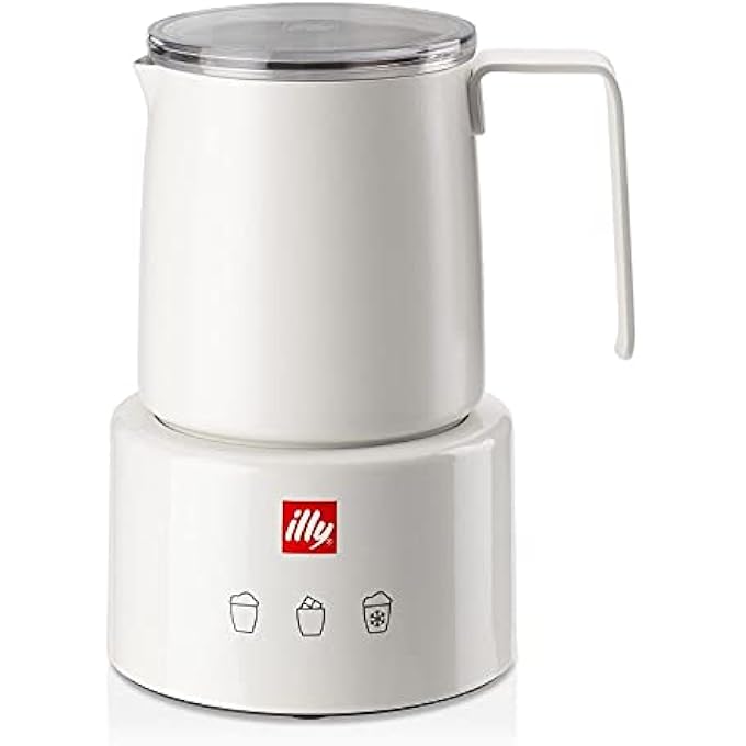 Illy Electric Milk Frother By Piero Lissoni For Hot  Cold Milk Foam  Hot Chocolate White - Image 1