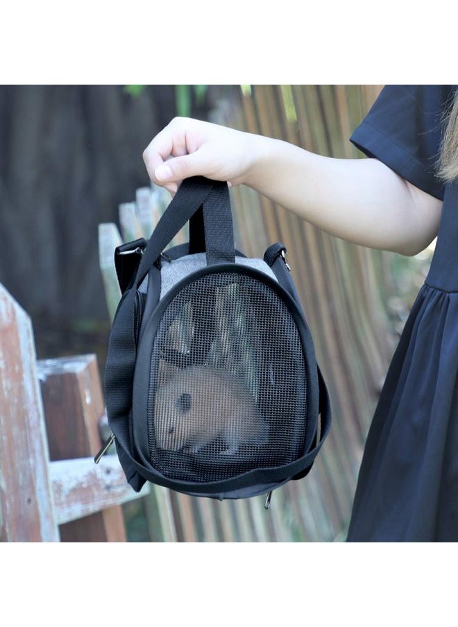 Petsfit Petsfit Hamster Carrier Small Animal Bag for Sugar Glider,Hedgehog,Tortoise,Teacup Dogs,Baby Guinea Pig - Lightweigh Carriers with Shoulder Strap,Breathable Mesh Window,Removable Mat,Side Pockets  - Image 4