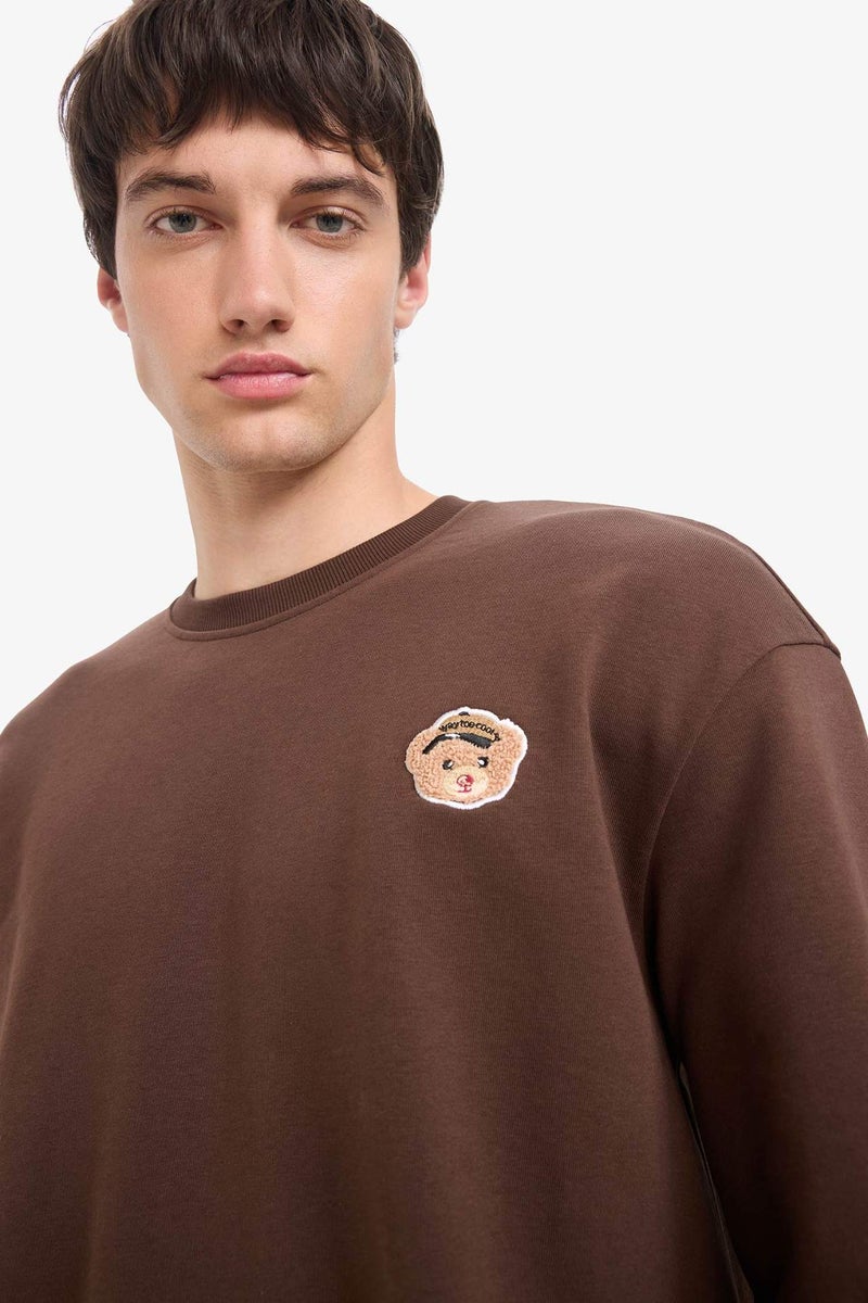 DeFacto Boxy Fit Embroidered Sweatshirt - Image 4
