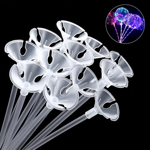 Elegaperma 100pcs Plastic Balloon Holder SticksBalloon Sticks with CupsPalitos para Globos126 In Clear Long Balloons Stick Holder for WeddingBirthdayAnniversaryBaby Shower Party Decorations - Image 1