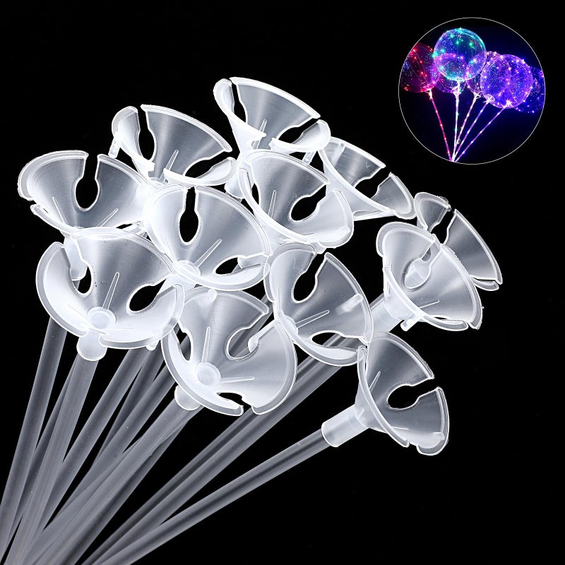 Elegaperma 100pcs Plastic Balloon Holder SticksBalloon Sticks with CupsPalitos para Globos126 In Clear Long Balloons Stick Holder for WeddingBirthdayAnniversaryBaby Shower Party Decorations - Image 3