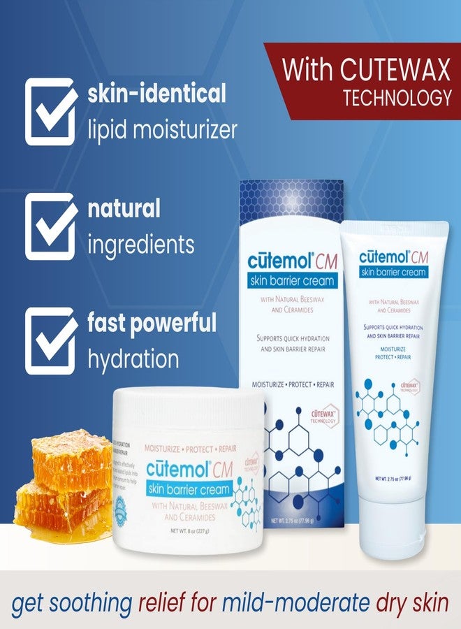 Cutemol CM Emollient Cream - Natural Beeswax & Ceramides for Dry, Damaged Skin (2.75 oz) - Image 2