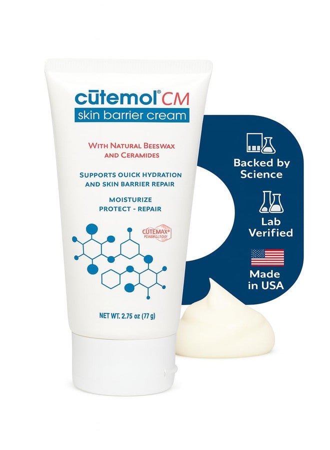 Cutemol CM Emollient Cream - Natural Beeswax & Ceramides for Dry, Damaged Skin (2.75 oz) - Image 1