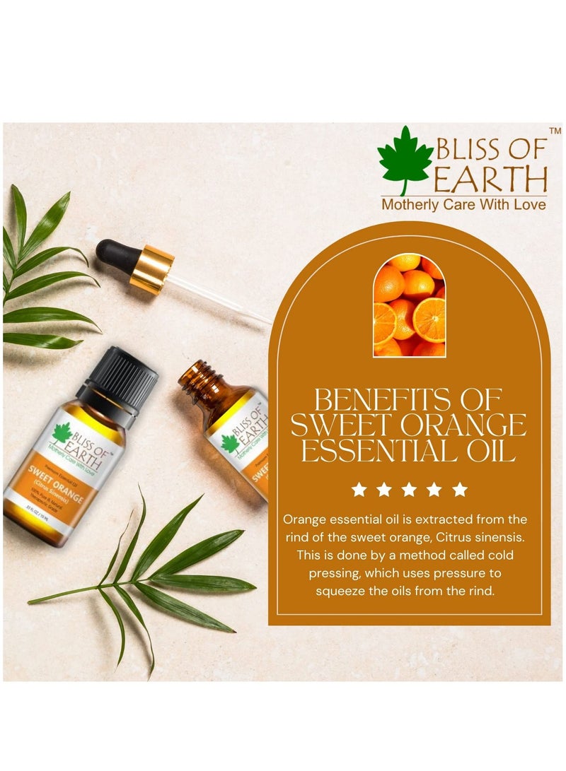 BLISS OF EARTH Bliss of earth Premium Australian Tea Tree Sweet Orange Cedarwood Essential oil Pure Organic Natural Therapeutic Grade Combo 10ml Pack of 3 - Image 3