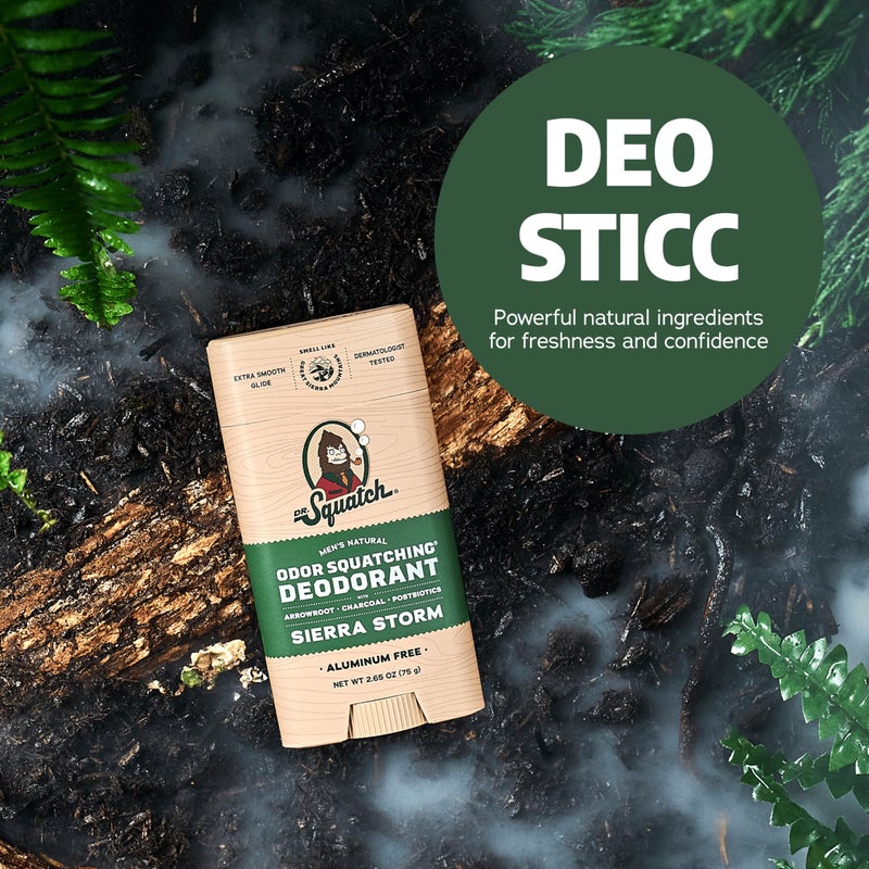 Dr. Squatch مزيل العرق الطبيعي للرجال من دكتور سكووتش - عاصفة سييرا - رائحة مثل سيكويا الجبال العملاقة - مزيل عرق للرجال خالي من الألمنيوم (2.65 أونصة، 3 عبوات) - Image 5