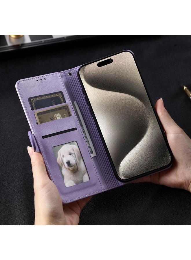 زبون جراب هاتف جلدي بسيط لهاتف iPhone 13 Pro Max، محفظة بسعة 6 بطاقات - Image 3