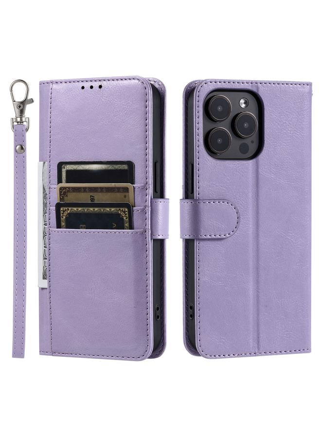 زبون جراب هاتف جلدي بسيط لهاتف iPhone 13 Pro Max، محفظة بسعة 6 بطاقات - Image 4