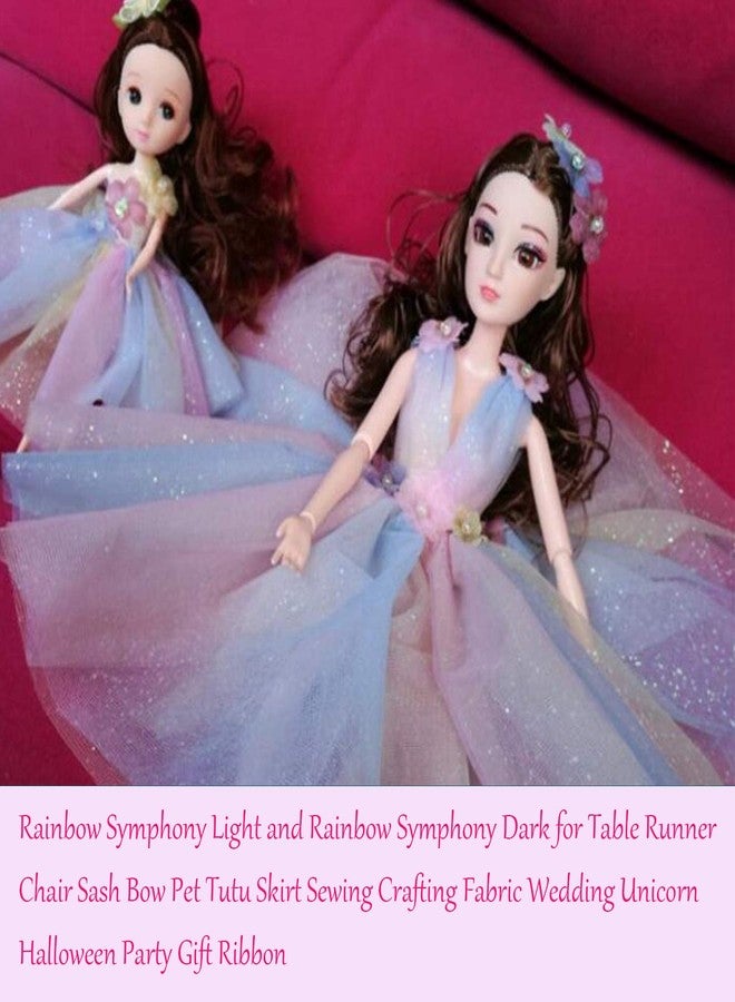 أوير AUEAR، عبوة من قطعتين من لفائف التول اللامع بألوان قوس قزح لتزيين مفارش الطاولات، وأوشحة الكراسي، وربطات الشعر، وحفلات الزفاف، وحفلات وحيد القرن، وتنانير التوتو للحيوانات الأليفة، وأقمشة الخياطة والحرف اليدوية، وشرائط هدايا أعياد الميلاد (6 بوصات × 10 ياردات). - Image 5