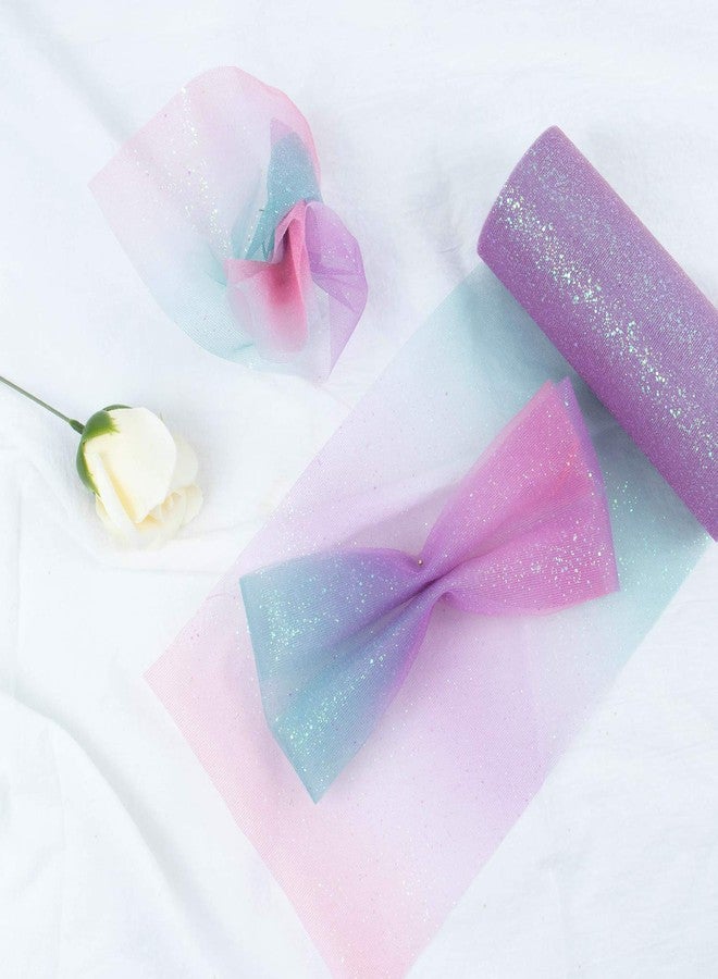 أوير AUEAR، عبوة من قطعتين من لفائف التول اللامع بألوان قوس قزح لتزيين مفارش الطاولات، وأوشحة الكراسي، وربطات الشعر، وحفلات الزفاف، وحفلات وحيد القرن، وتنانير التوتو للحيوانات الأليفة، وأقمشة الخياطة والحرف اليدوية، وشرائط هدايا أعياد الميلاد (6 بوصات × 10 ياردات). - Image 4